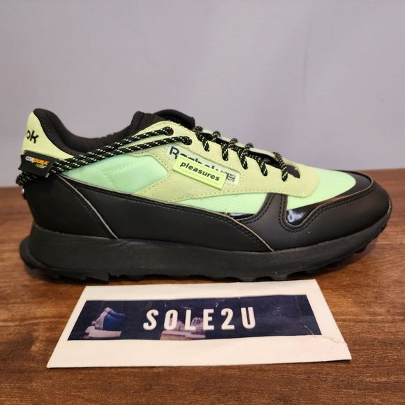 Reebok x Pleasures Classic Leather Trail Neon Mint Men's 9.5 NWOB H06244 - Picture 2 of 12